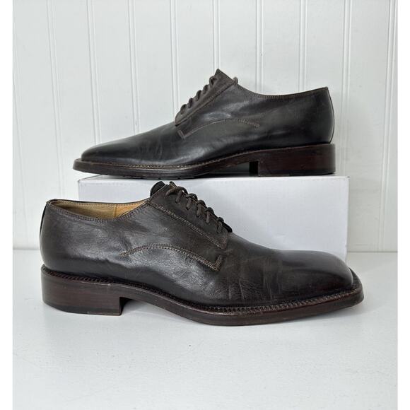 Avventura Brown Leather Dress Shoes Oxfords Made In Spain Mens Size 41 (9-9.5) main image 5